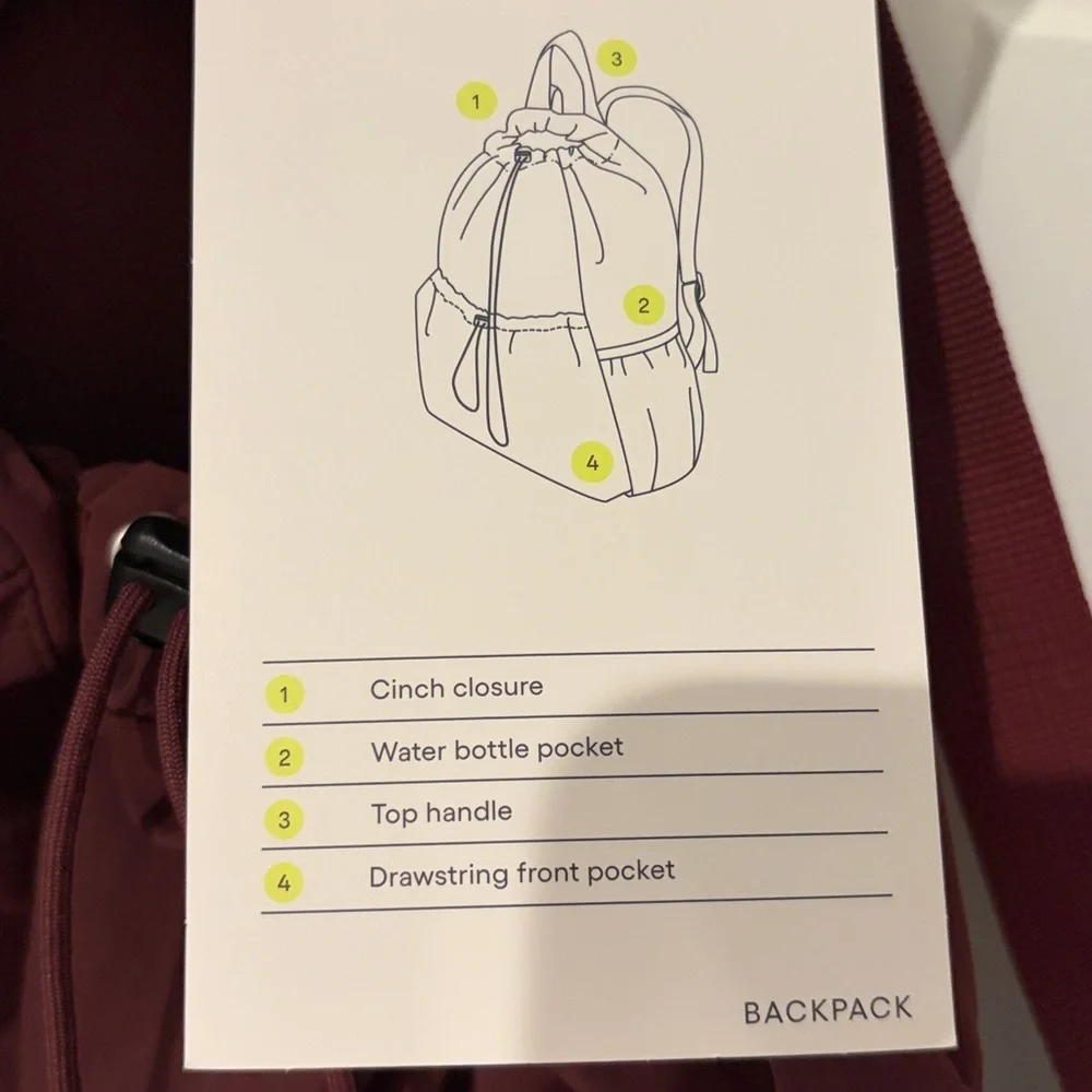 Maroon Drawstring Backpack - Picture 4 of 4